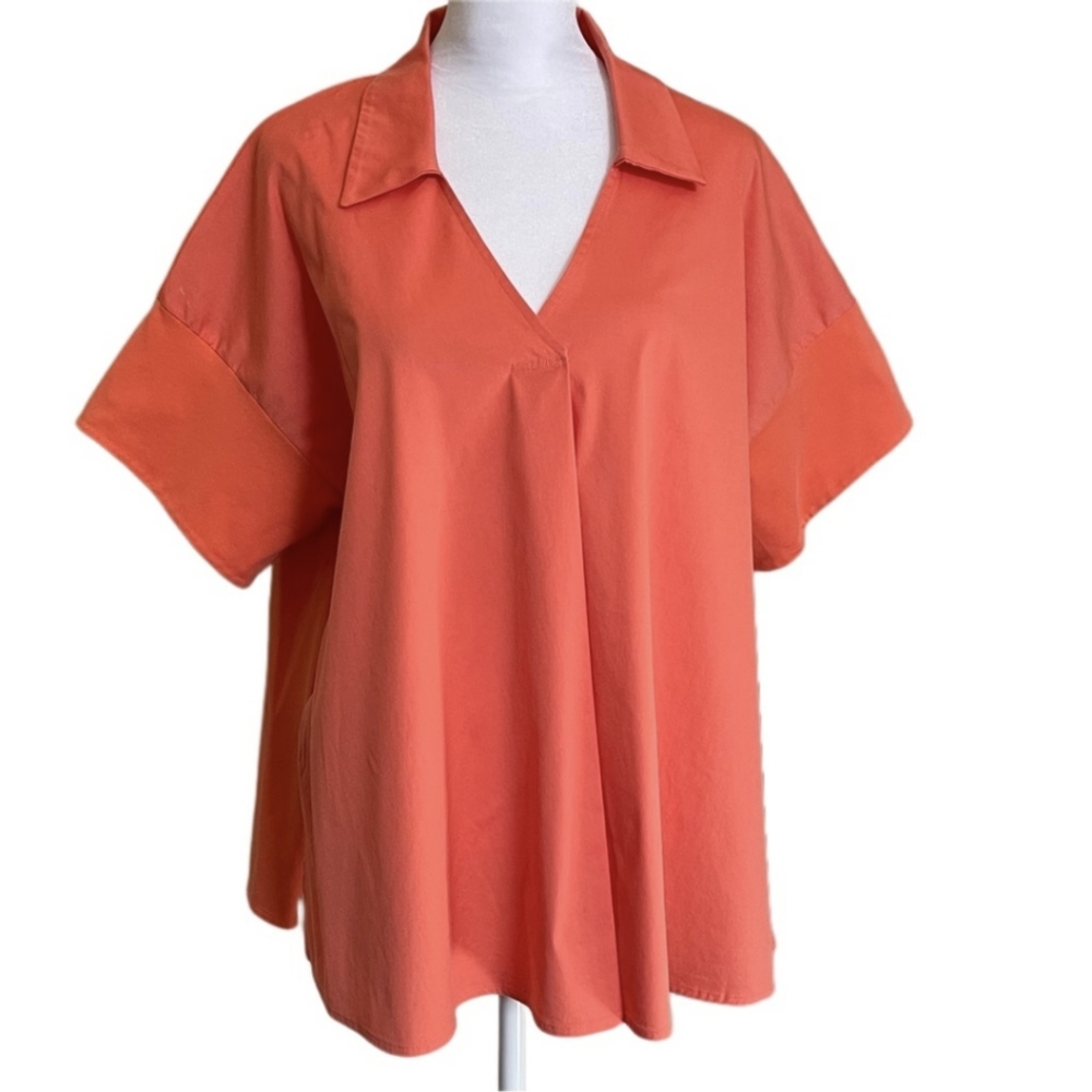 Chico's Cotton Blend Trapeze Blouse